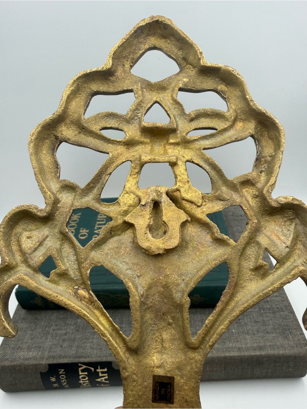 Vintage Hollywood Regency Style Ornate Brass Candle Sconce - Picture 9 of 12